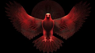 红色幻彩展翅雄鹰