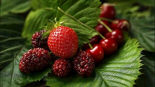 新鲜莓果与樱桃的诱人组合