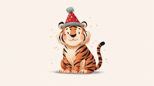 戴帽小老虎 可爱卡通形象