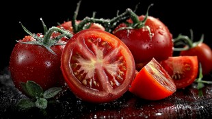 新鲜多汁的红番茄