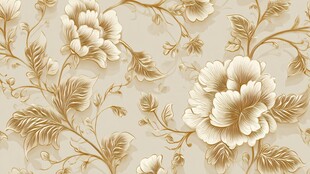 金色花卉精美纹理图案