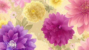 缤纷多彩花卉背景图案