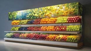 超市缤纷水果陈列展示