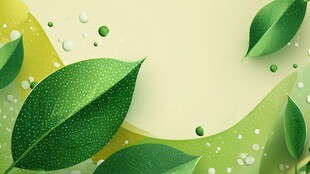 清新绿叶背景图
