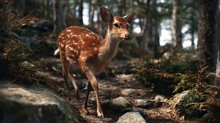 森林中的梅花小鹿