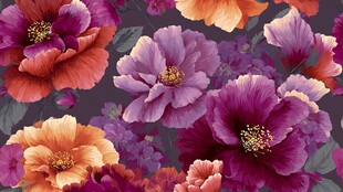 绚丽多彩花卉图案背景