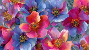 缤纷多彩花卉图案背景