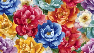 多彩花卉图案 绚丽视觉盛宴