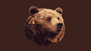 棕熊头像插画