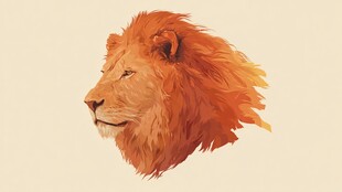 雄狮头像 艺术风格插画