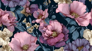 复古风花卉图案背景图