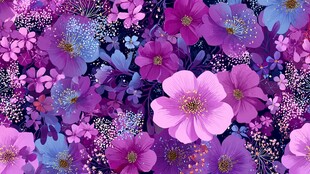 梦幻紫色花卉图案背景