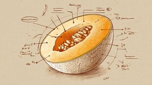 甜瓜剖面图及结构标注