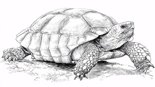 乌龟素描图