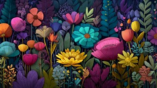 梦幻多彩花卉植物景观