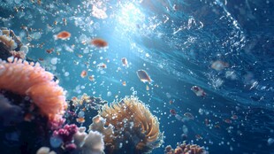 梦幻海底珊瑚与游鱼世界