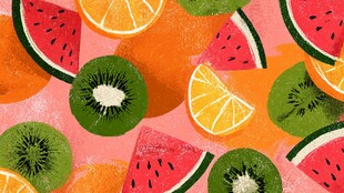 缤纷水果切片图案设计