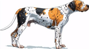 站立的斑点猎犬插画