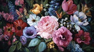 缤纷花卉油画 尽显自然之美