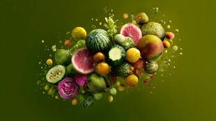 缤纷多彩的新鲜水果集合