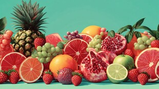 缤纷多彩的新鲜水果组合