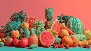 缤纷多彩的新鲜果蔬集合