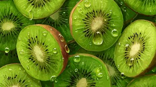 水润猕猴桃切片诱人画面