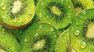 水润猕猴桃切片清新视觉