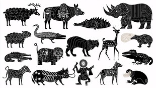 野生动物剪影集合