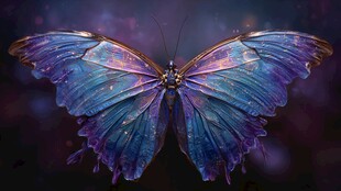 梦幻蓝紫蝴蝶 闪耀神秘之光
