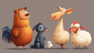 可爱动物们的欢乐聚会