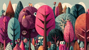 奇幻森林中的可爱精灵世界