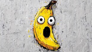 惊讶表情的卡通香蕉插画