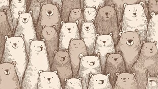 熊群可爱插画图案