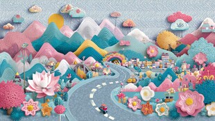 梦幻纸艺风的多彩童话世界