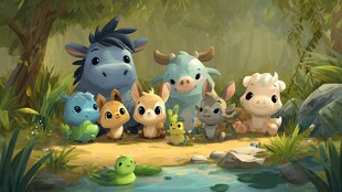 森林中的可爱动物大集合