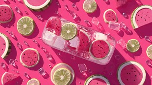 夏日清凉西瓜柠檬冰饮