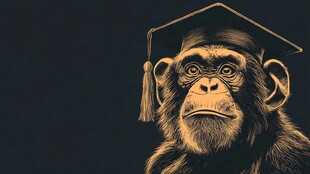 戴学士帽的猩猩