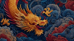 中式龙纹 云海间的威严神兽
