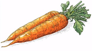 手绘双胡萝卜插画
