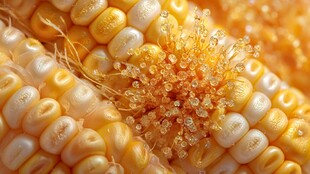 饱满玉米粒特写