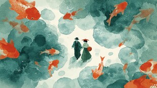 锦鲤间的浪漫漫步