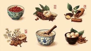 传统中药材与香料展示