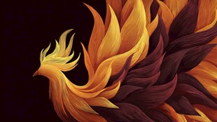 火焰凤凰的华丽艺术形象
