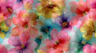 缤纷水彩花卉图案背景