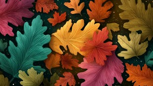 多彩秋叶梦幻背景图