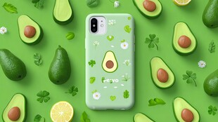 清新牛油果风手机壳展示