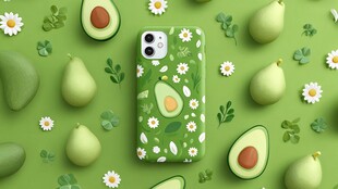 清新牛油果风手机壳展示