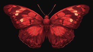 红蝶展翅
