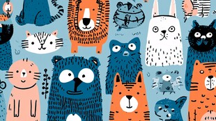 可爱动物卡通图案集合